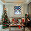 «Snowman Family Winter», art mural sur toile-1404209030