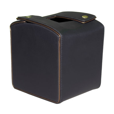 Housse pour boîte à mouchoirs en cuir Noir