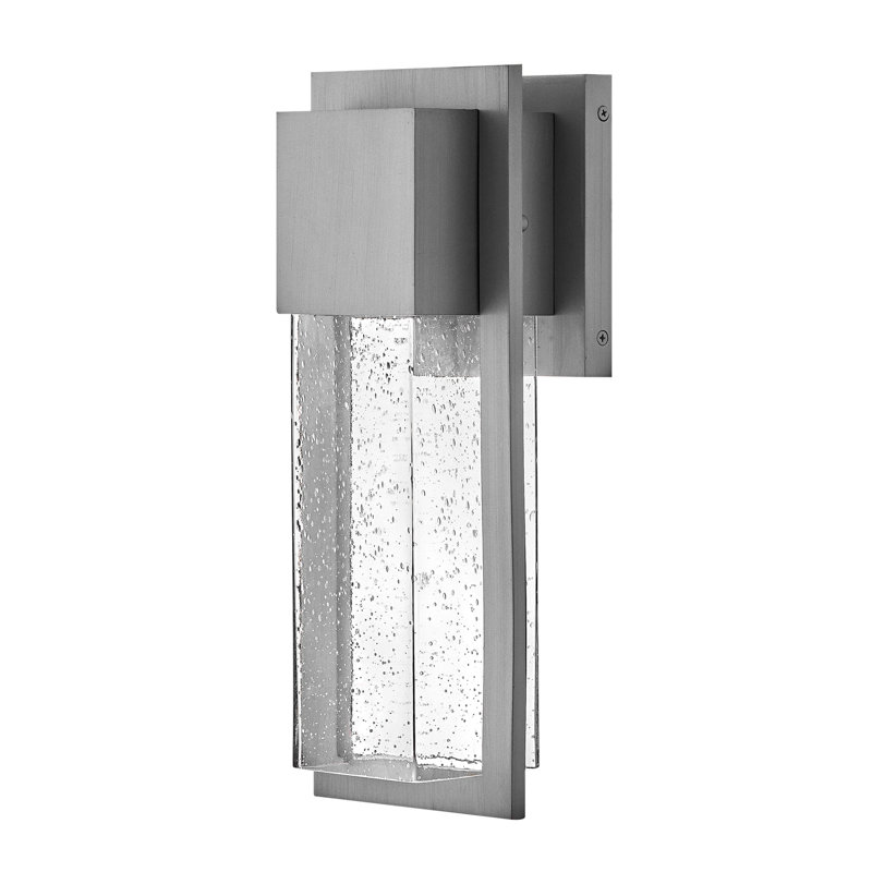 Lanterne murale d'extérieur moyenne Kimora avec finition anti-décoloration, Gris, H 15,7 po x l 6,2 po x P 4,7 po