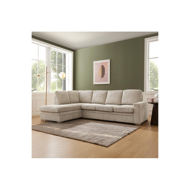 Porath Left-Hand Facing Upholstered Corner Sofa, Left Hand Facing, Brown