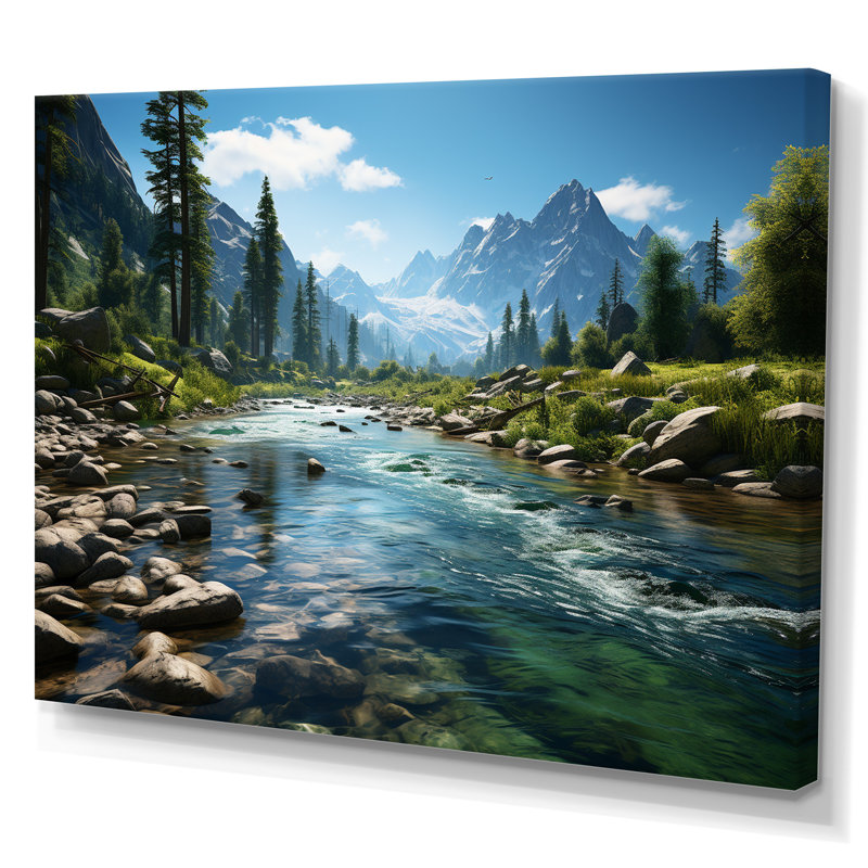 «USA Yosemite National Park Landscape III - États-Unis, art mural, montagne et rivière», reproduction d'art, Sans cadre