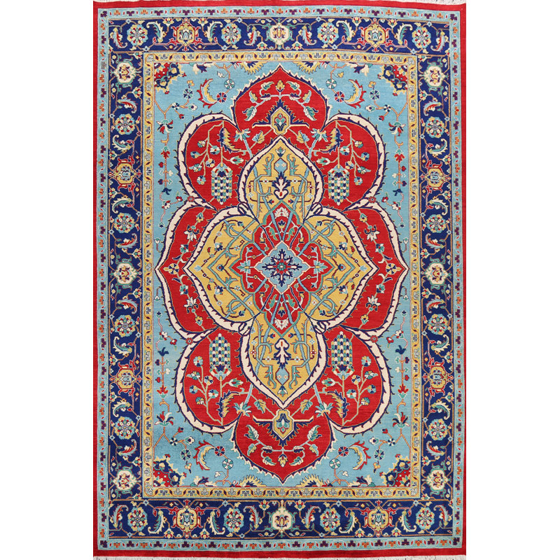 Tapis 100% persan Bakhtiari à teinture végétale noué à la main 9 x 12