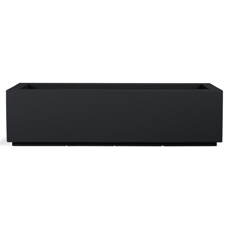 Milan Tall Polymer Box, 12"H x 46"W x 17"D, Black