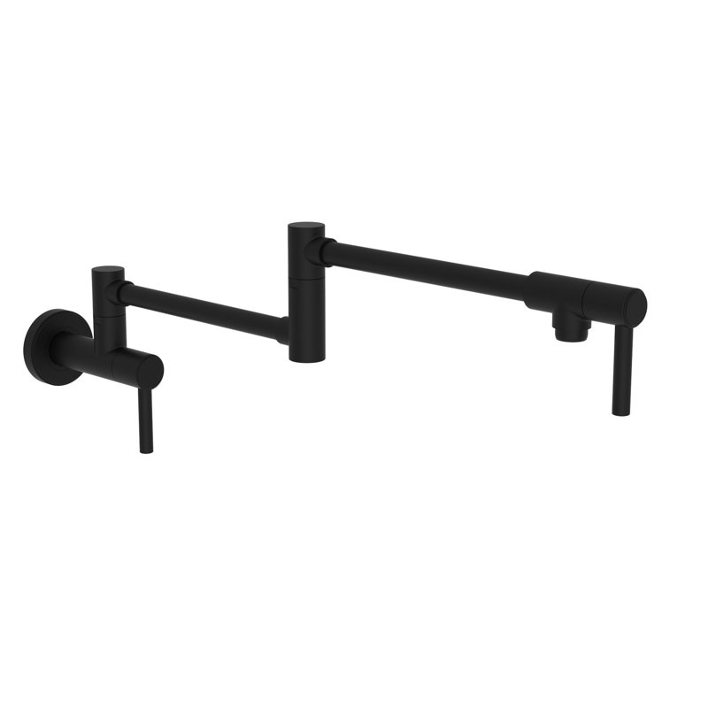 Seager Wall Mount Pot Filler, Flat Black