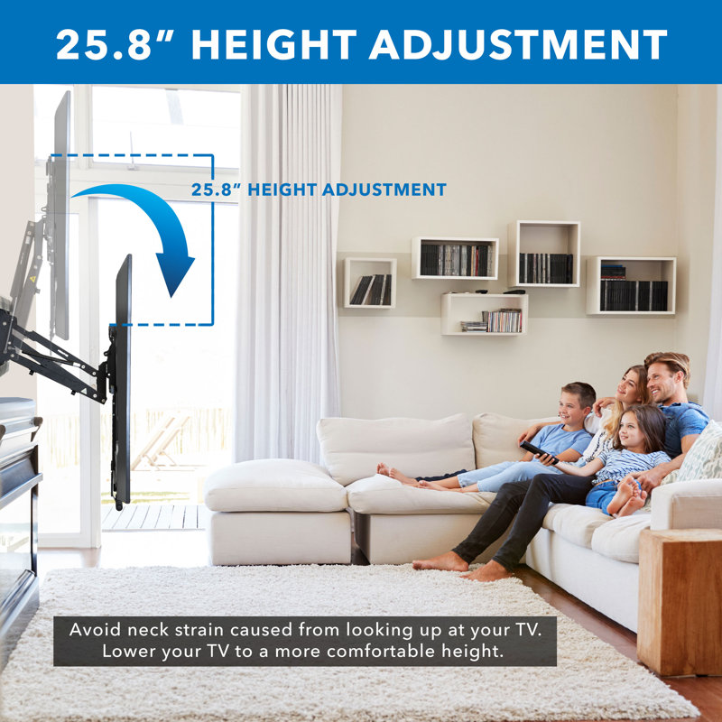Mount-it Pull Down Fireplace Tv Mount For Tvs From 65 In. To 85 In., Black