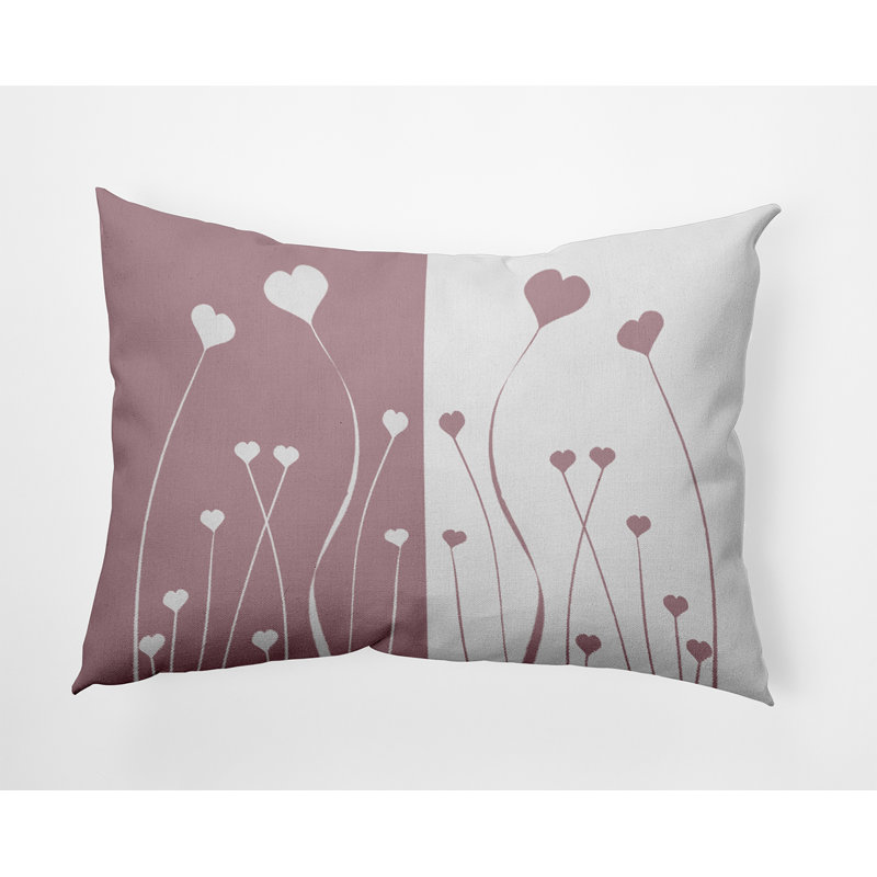 Floral Reversible Throw Pillow, 14"H x 20"W, Rectangular