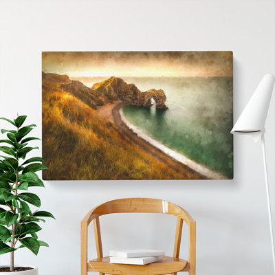 Durdle Door Cliffs Wareham - Wrapped Canvas Painting