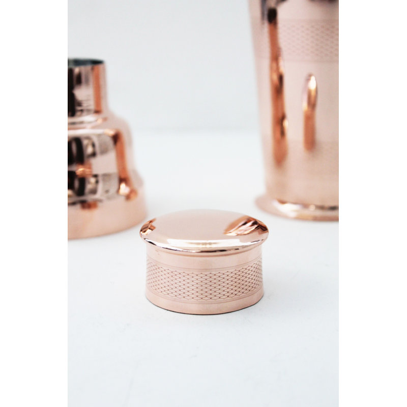 Vintage-Inspired Copper and Brass Cocktail Shaker