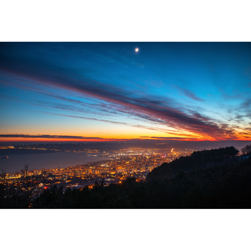 Collen Night View Of Varna - Wrapped Canvas Print, 30cm H x 46cm W x 3.8cm D