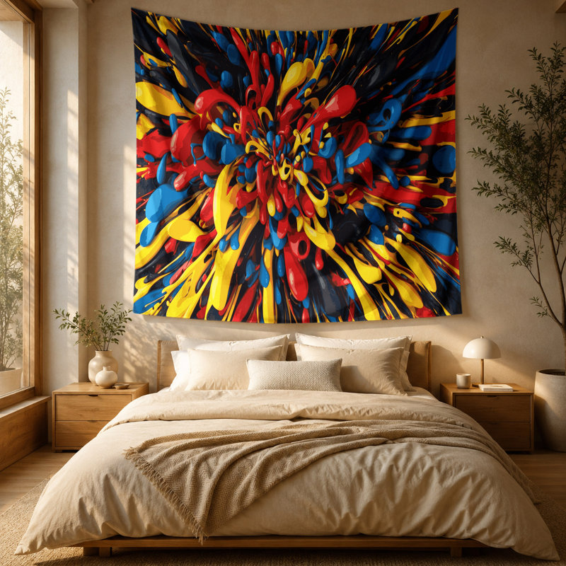 Tapisserie murale Biomorphic Abstraction, 88 po x 104 po