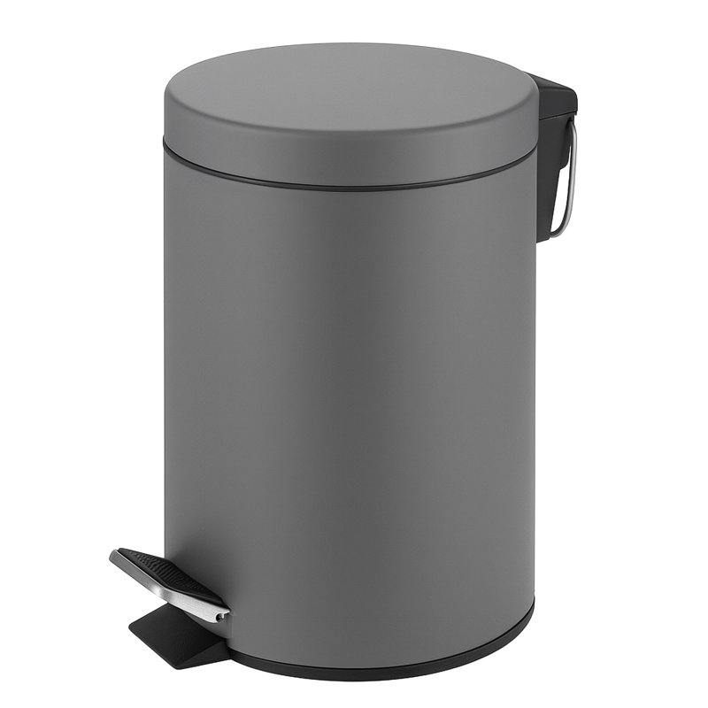 Crenshaw Metal Step On Kitchen Trash Can, Matt Grey