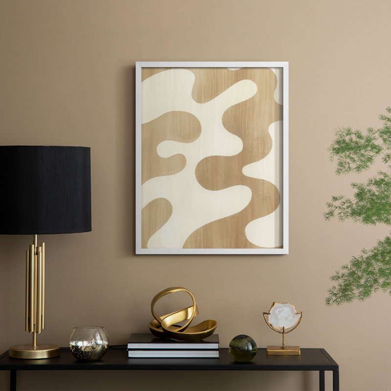 Sienna Ripples II, reproduction encadrée - bois massif, H 11 po x l 9 po, Blanc