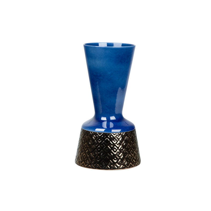 Deann Blue/Black 34Cm Ceramic Table Vase