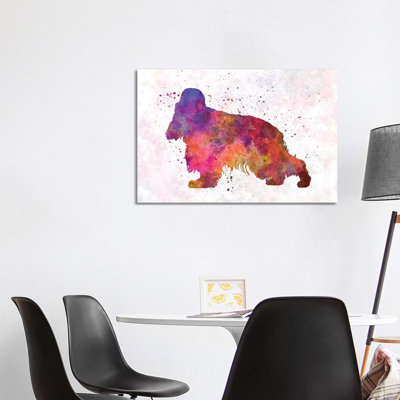 Épagneul cocker anglais à l'aquarelle par Paul Rommer - peinture sur toile tendue
