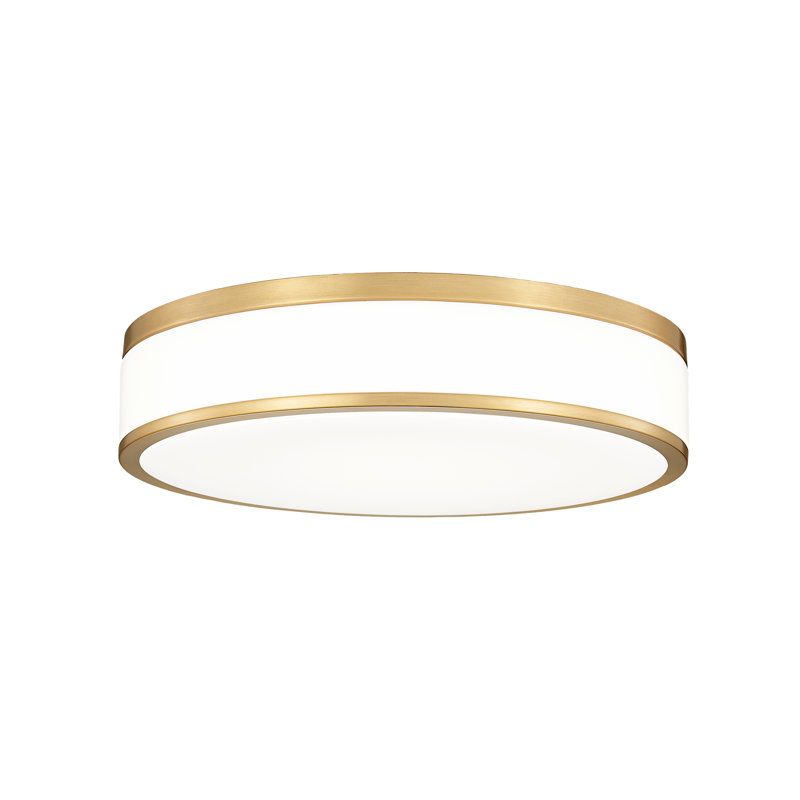 Plafonnier encastré 1 lumière Cispus, Or, H 3,5 po x l 16 po x P 16 po