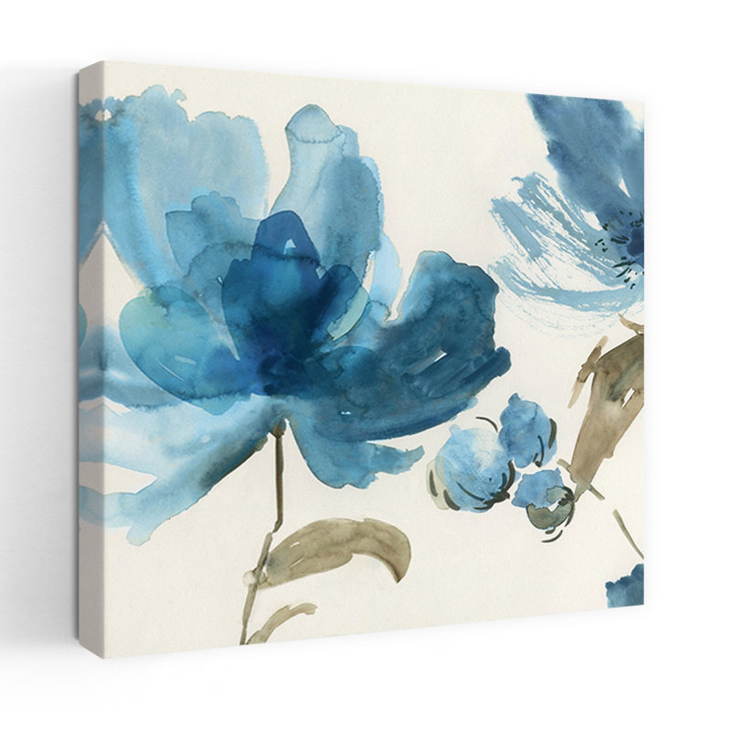 «Blue Morning I», art délicat de la nature délicate et rêveuse, H 18 po x l 18 po