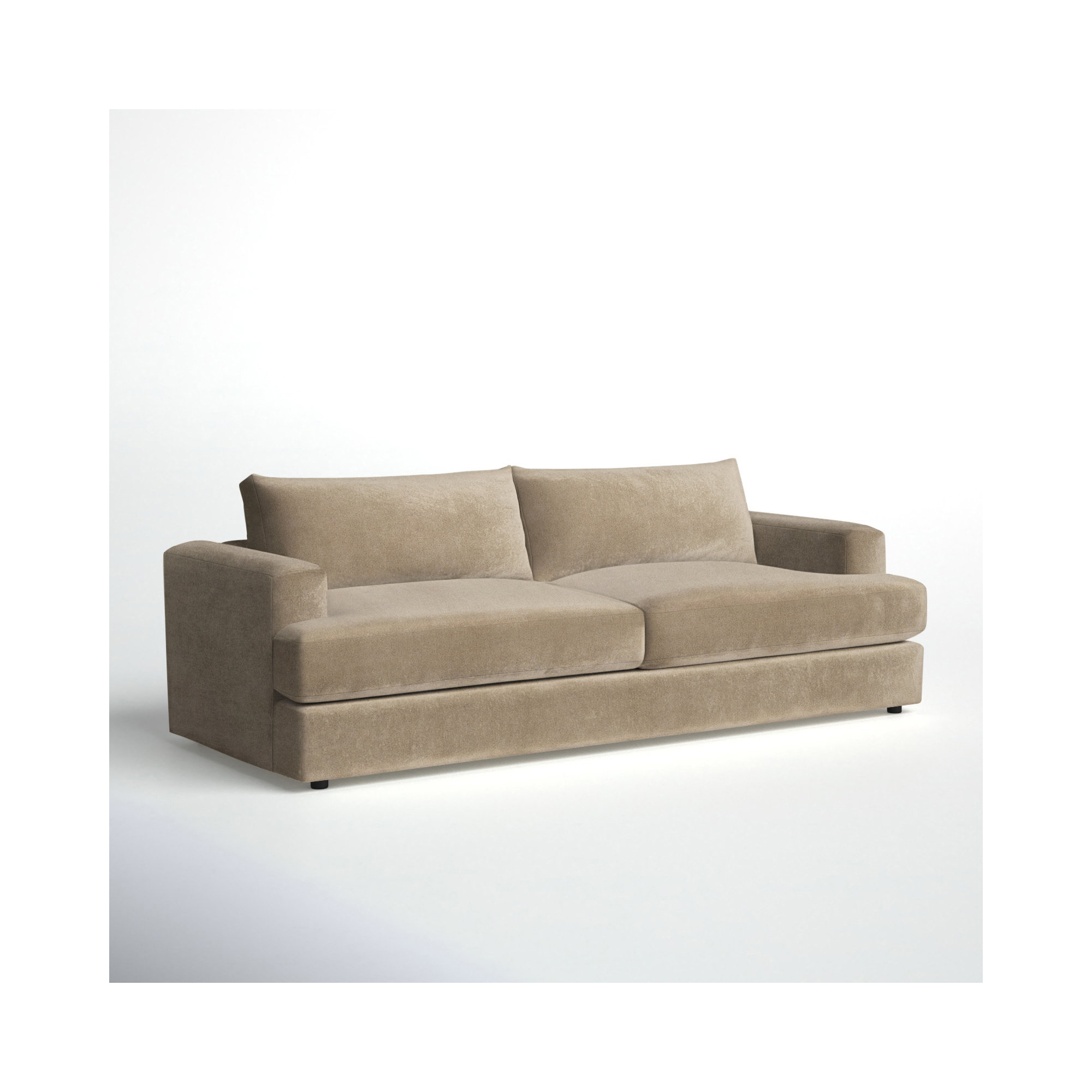 Cayden 96'' Upholstered Sofa, Bella Toast Performance Velvet