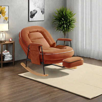 Chaise berçante confortable en bois massif