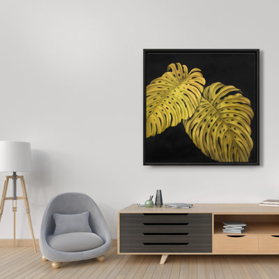 Gold Monstera Print On Canvas