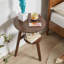 Table d'appoint de 60 cm (23,6 po) en bois massif avec tablette de rangement inférieure