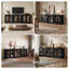 Ensemble de 3 buffets vitrines Monos avec portes, noirs-1161177269
