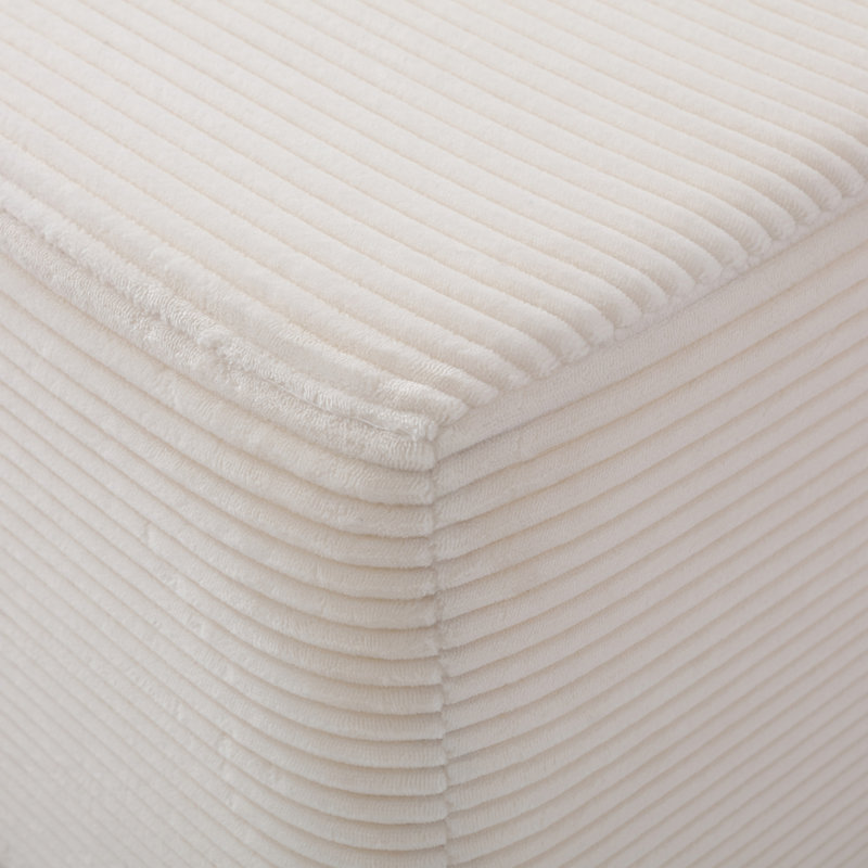 Chaise longue en velours côtelé luxueux avec 3 coussins, Tissu blanc
