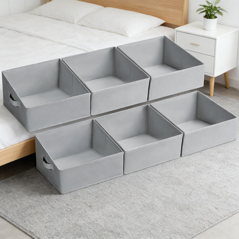 Fabric Storage Bins With Front Handles, Trapezoid Closet Organizer Baskets For Shelves, Foldable Storage Containers For Toys, Books, Clothes, Home Organization