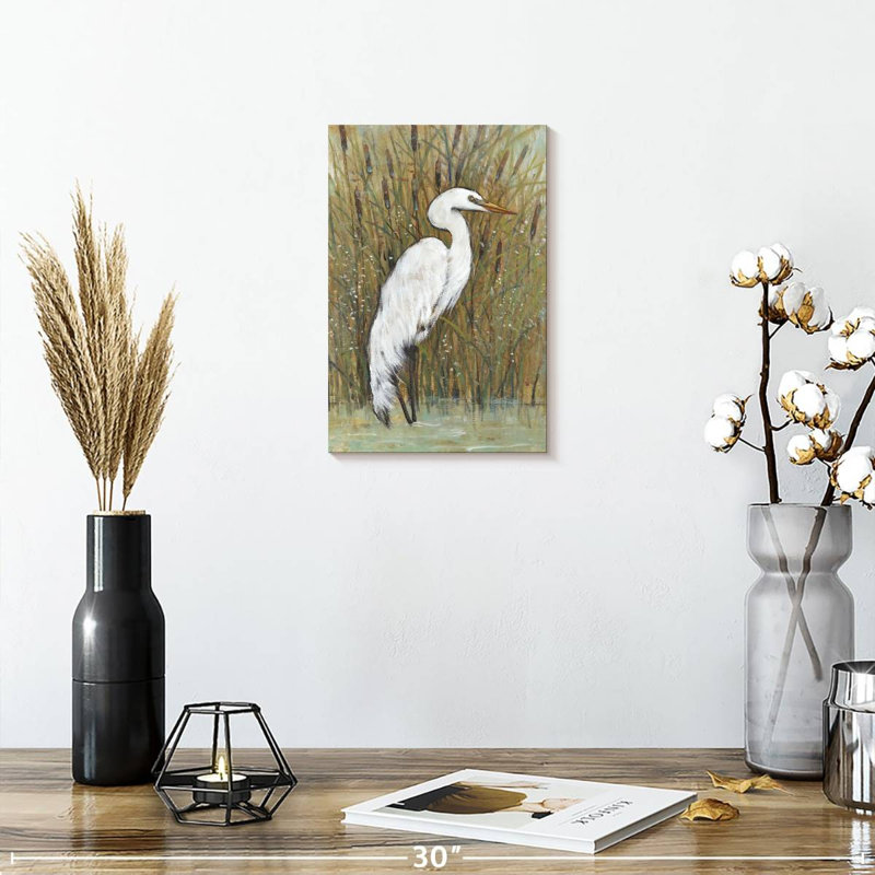 Brampt White Egret I, 12" H x 8" W
