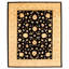 Tapis unique en laine noué à la main bleu marine / beige nouvel âge 8 pi 3 po x 10 pi Ushak