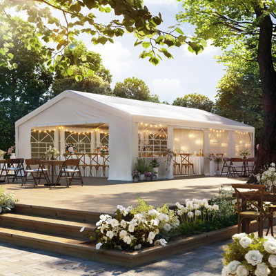 Outdoor Galvanized Steel Party Tent - Heavy Duty Removable Sidewall Wedding Tent