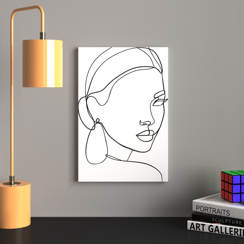 " Lady With Earring " by Blek Prints, 18" H x 12" W x 1.5" D