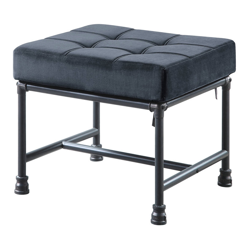 Grey Velvet , Industrial Look, D20 Foam Seat, Comfortable Accent Pillow For Home Industrial Water Pipe,