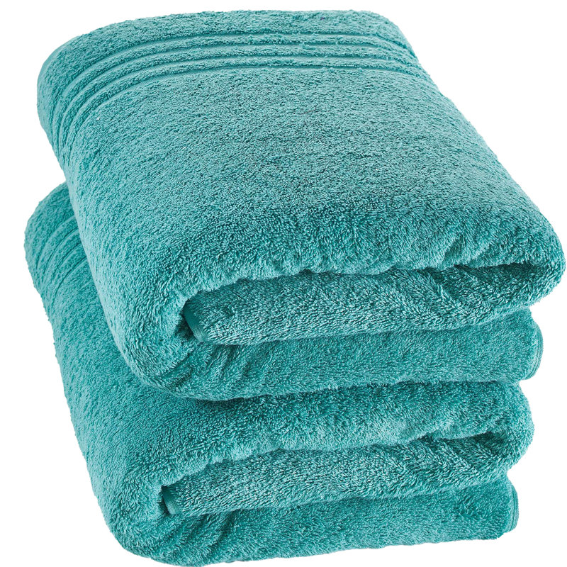 2-Pack Jumbo 100% Cotton Bath Sheets, Oversized and Absorbent, Teal
