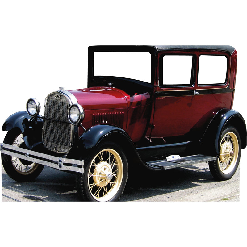 SS11345, années 1920, ancien modèle A, voiture rouge, support en carton découpé debout