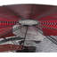 Ventilateur de plancher commercial de 24 po Vie Air - Ventilateur rouge à grande vitesse avec réglages à 3 vitesses, tête inclinable et roues pour le transport
