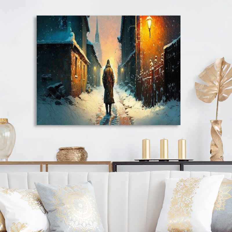 «City pendant l'hiver II», reproduction sur toile, L 20 po x H 12 po, Toile tendue