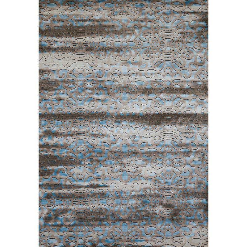 Tapis aqua area Lobardy, 1 pi 11 po x 7 pi 2 po