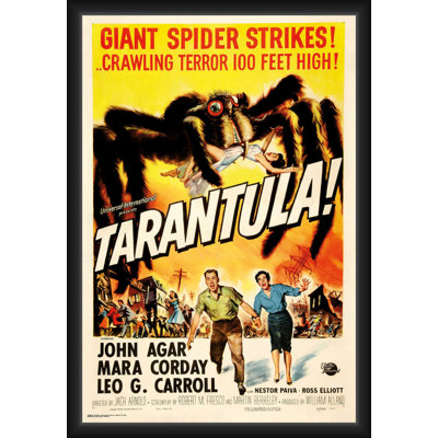  Film rétro Tarantula sous licence officielle - affiche d'art encadrée - 24 po x 36 po - Cadre en bois d'ingénierie robuste avec verre plexi - prêt à être accroché
