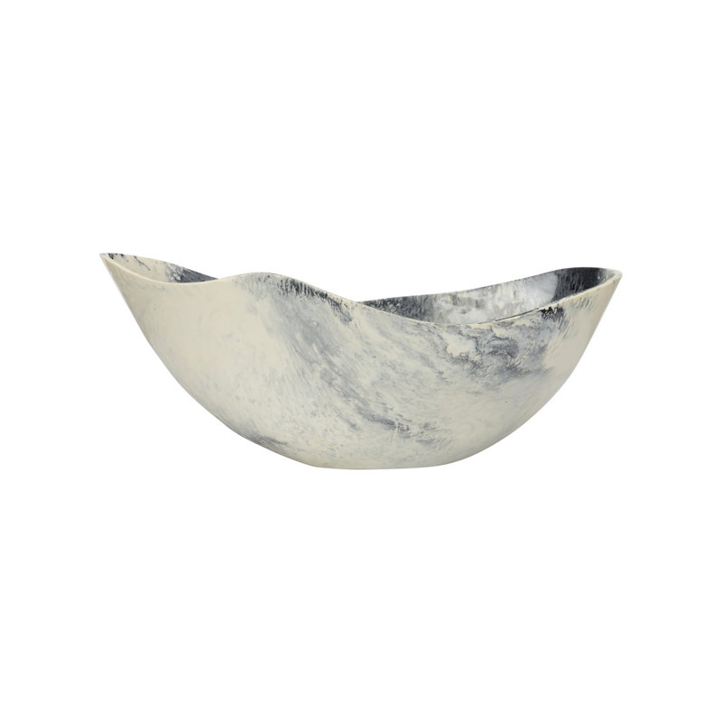 Bucolic Oval Bowl - Black Medium, 8.75" H x 21" W x 8.75" D, Pink