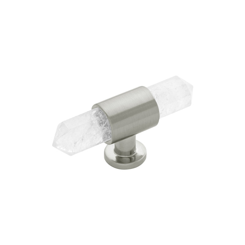 Bijou Aura Collection T-Knob - 2-3/4" x 3/4 " Cabinet Knob - Transitional Hardware for Drawers & Cabinets, Satin Nickel