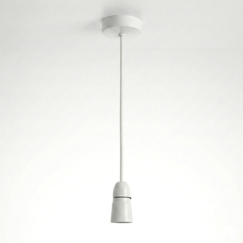 1 - Light White Bulb Pendant