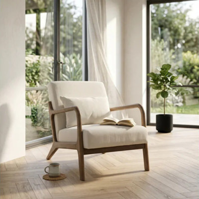  Chaise avec accoudoirs de lecture avec coussin de taille Mid Century