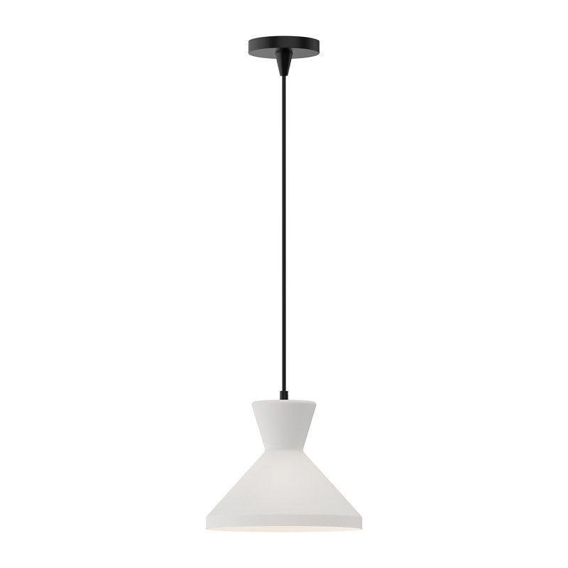 Luminaire suspendu géométrique 1 lumière Langford, Noir mat, H 9,13 po x l 10,25 po x P 10,25 po