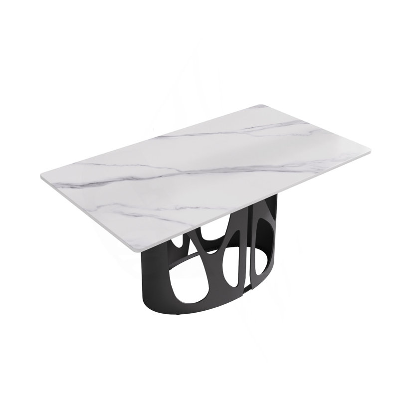 Pieds de 63 po en métal et en fer artificiel noir moderne pouvant accueillir 6 personnes, H 29,53 po x L 63 po x l 35,43 po