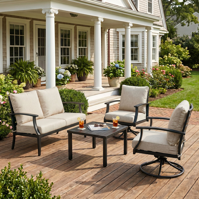 Outdoor Water-resistant Deep Seat Cushion Set, Brown, 19" W x 19" D