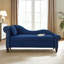 Chaise longue moderne en velours avec rangement, coussin lombaire avec accoudoir à gauche et décoration à clous pour des espaces de vie élégants-133234351