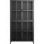 Armoire de rangement en métal avec portes en verre trempé, stable, pour la chambre à coucher, finition antique, tablettes spacieuses, salles à manger stables