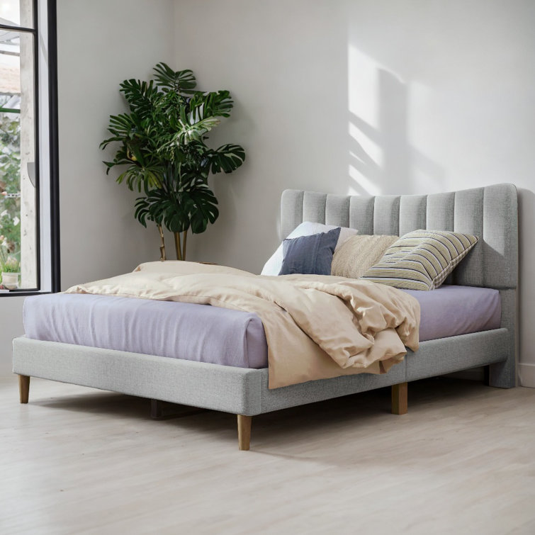 Matri Aina bed, 180 x 200 cm, light grey