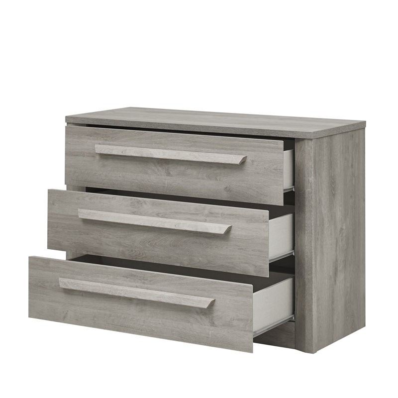 Corinna 107cm W 3 - Drawer Chest of Drawers, Grey