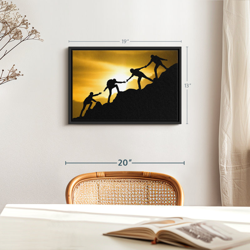 Impression sur toile «Climbing Teamwork», H 13 po x l 19 po